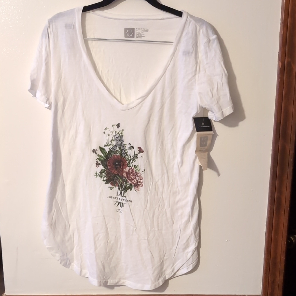 Lira White Floral Graphic Tee